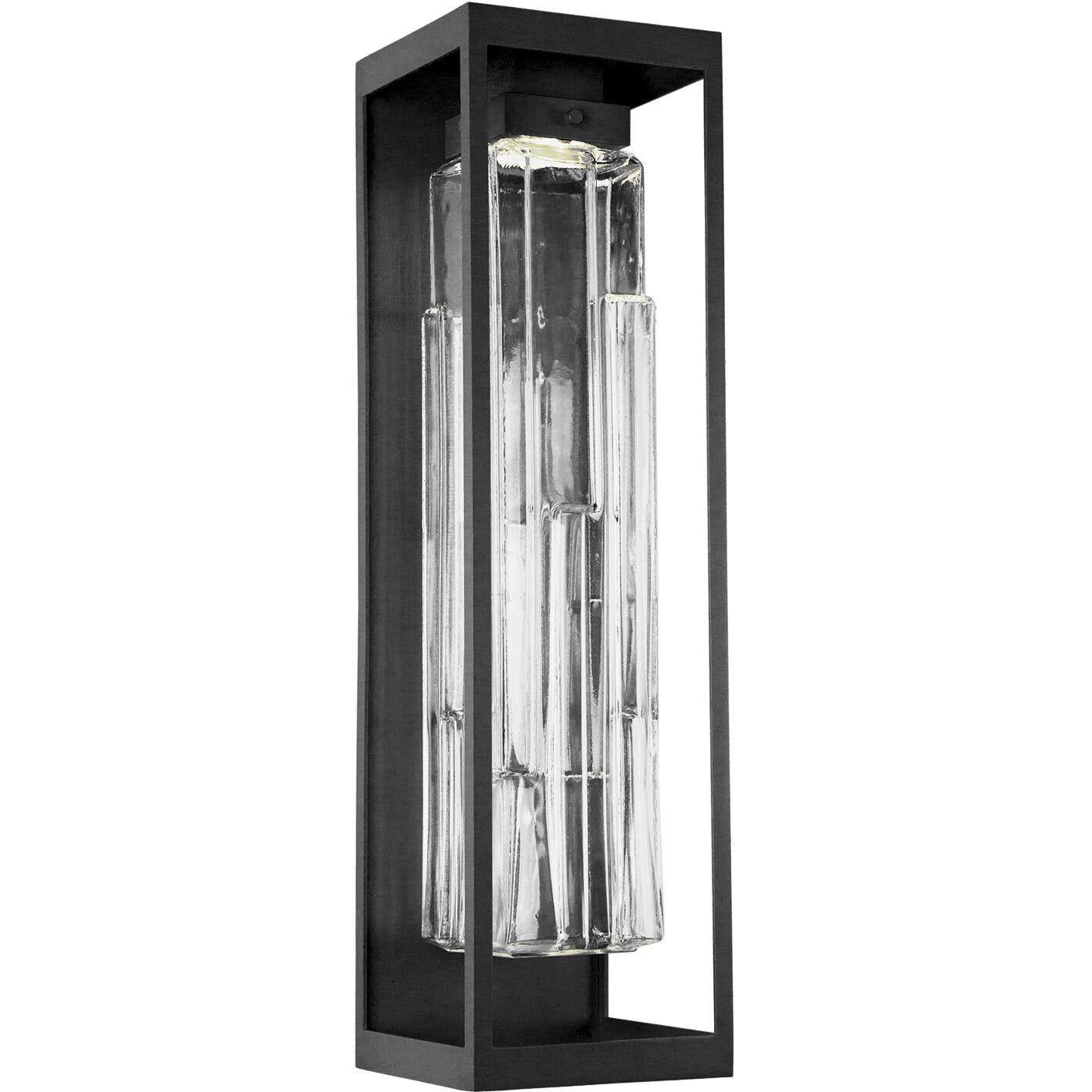 Outdoor Maison LED 26 inch Textured Black Outdoor Sconce in Clear Ledgestone